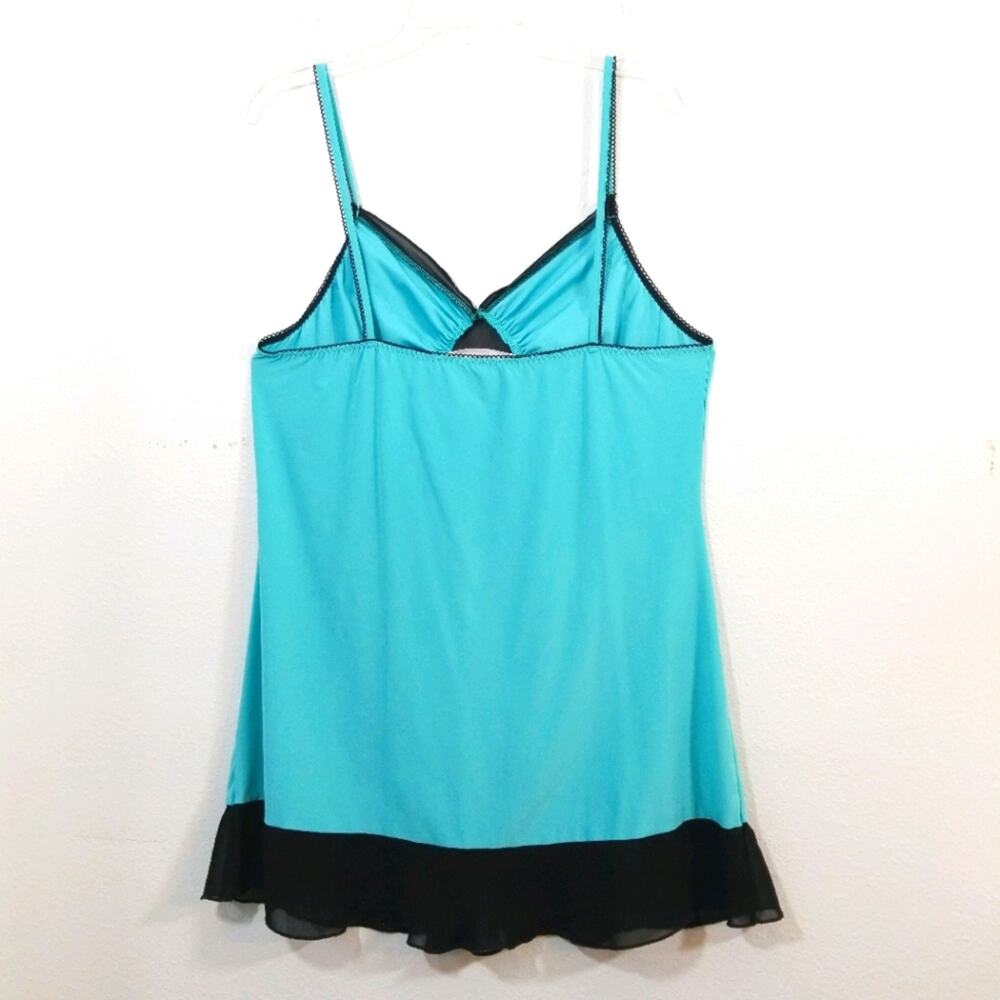 Blossom Intimates teal & sheer chiffon nightie XL - Picture 4 of 6